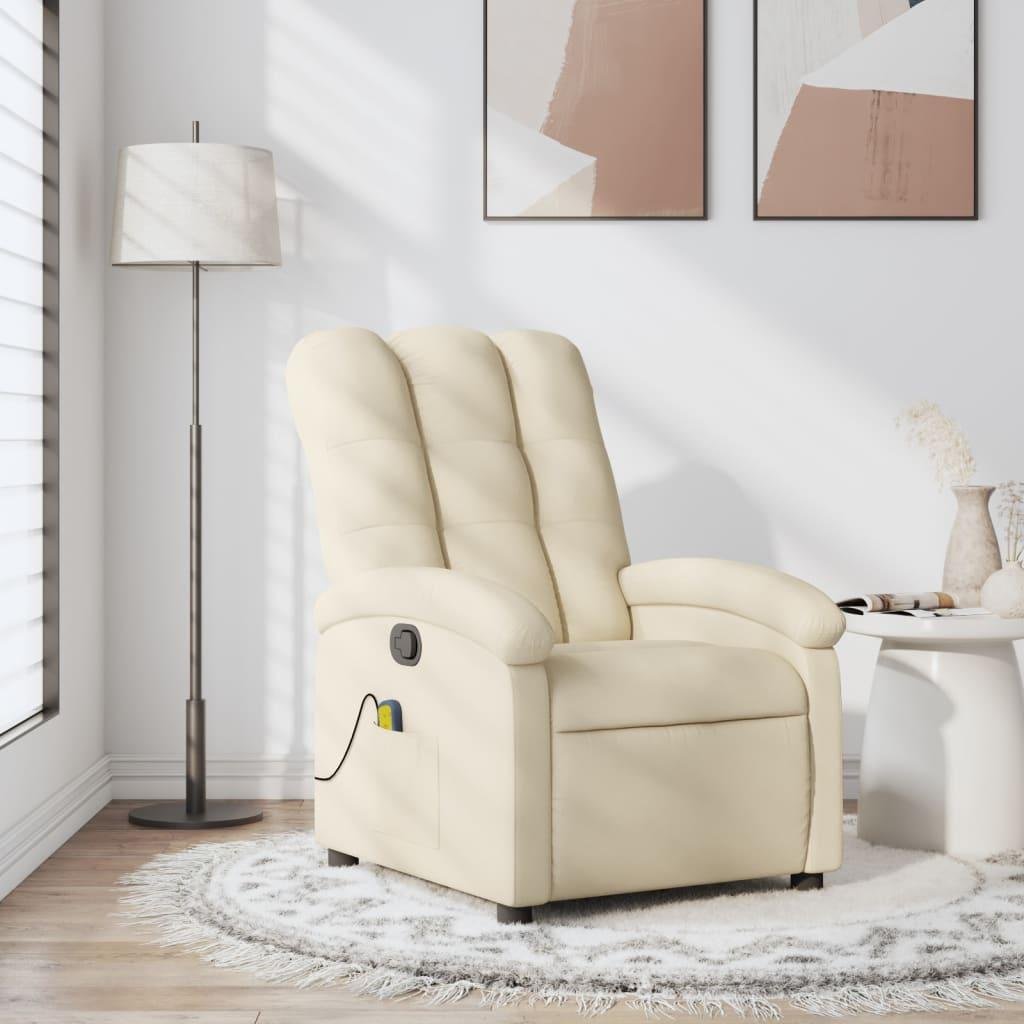 Massagestol stof cremefarvet