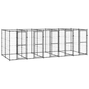 Udendørs hundebur 12,1 m² stål