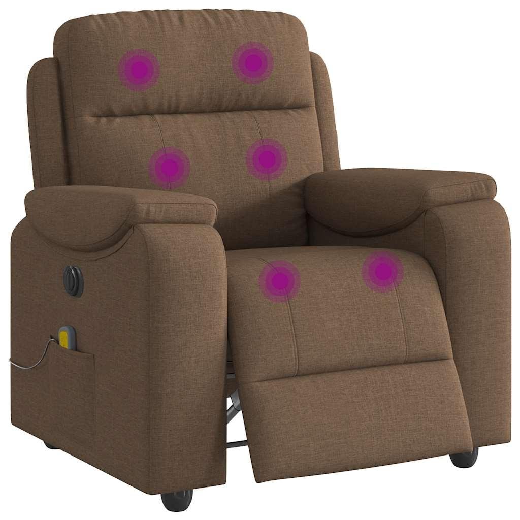 Eldrevet massagestol stof brun