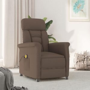 Massagestol imiteret ruskind brun