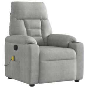 Massagestol mikrofiberstof lysegrå