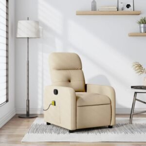 Massagestol stof cremefarvet