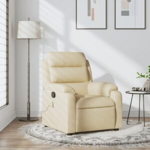 Massagestol stof cremefarvet