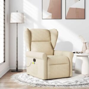 Massagestol stof cremefarvet