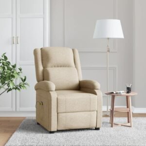Massagestol stof cremefarvet