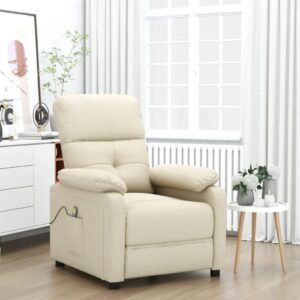 Massagestol stof cremefarvet