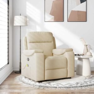 Massagestol stof cremefarvet