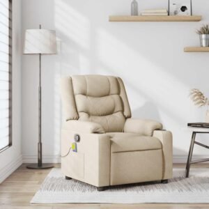 Massagestol stof cremefarvet
