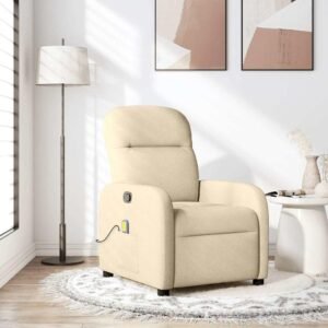 Massagestol stof cremefarvet