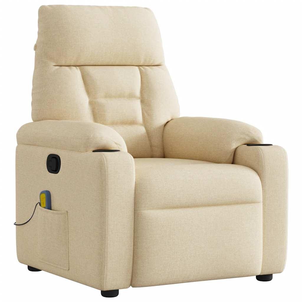 Massagestol stof cremefarvet