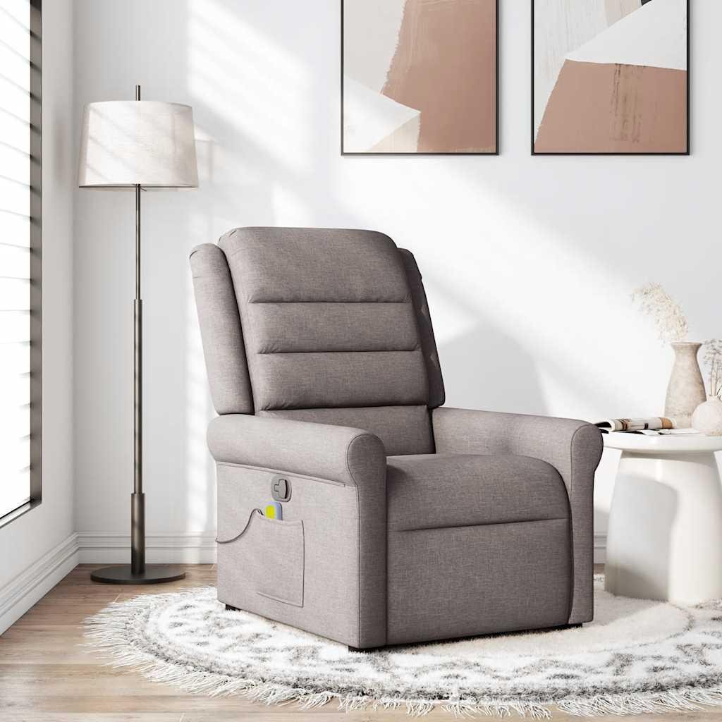 Massagestol stof gråbrun