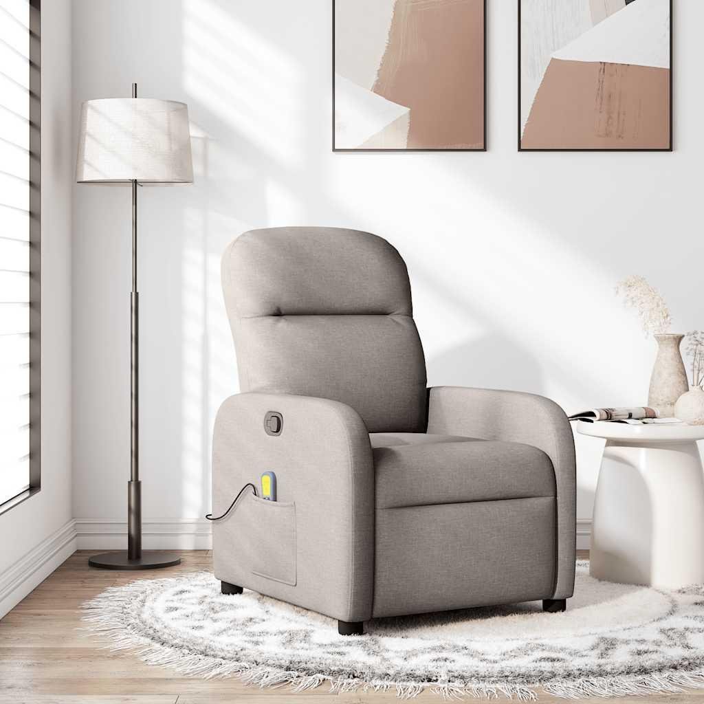 Massagestol stof gråbrun