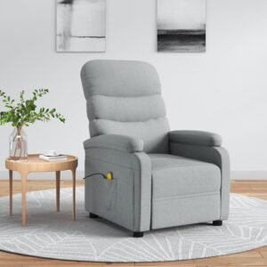 Massagestol stof lysegrå