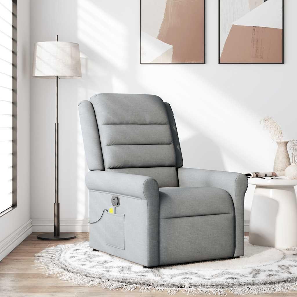 Massagestol stof lysegrå