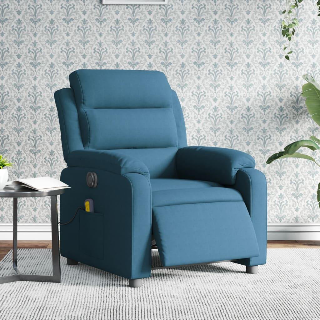 Massagestol velour blå