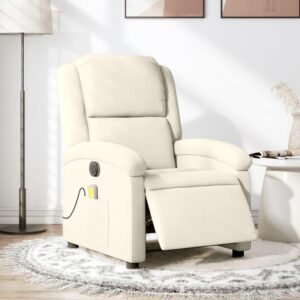 Massagestol velour cremefarvet