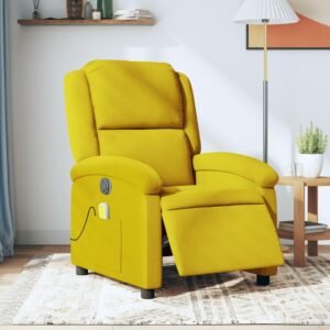 Massagestol velour gul