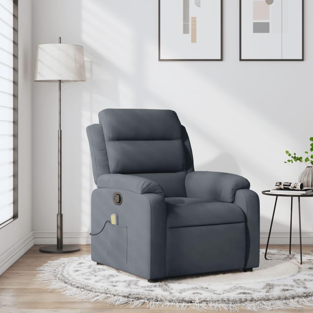 Massagestol velour mørkegrå