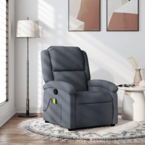 Massagestol velour mørkegrå