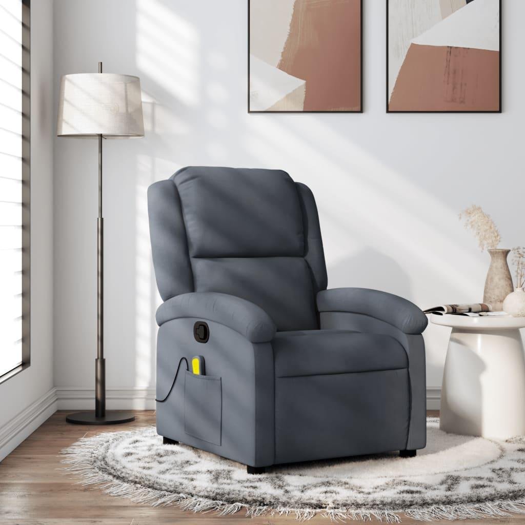 Massagestol velour mørkegrå