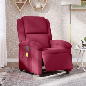 Massagestol velour vinrød