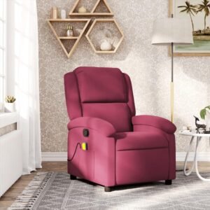 Massagestol velour vinrød