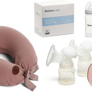 Beemoo CARE Elektrisk Dobbelt Brystpumpe & Ammepakke, Ashes of Roses