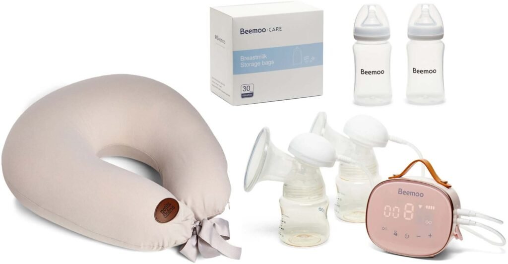 Beemoo CARE Elektrisk Dobbelt Brystpumpe & Ammepakke, Twilight Mauve