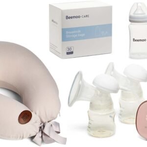 Beemoo CARE Elektrisk Dobbelt Brystpumpe & Ammepakke, Twilight Mauve