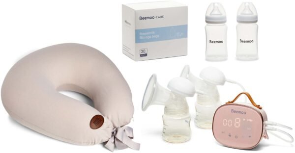Beemoo CARE Elektrisk Dobbelt Brystpumpe & Ammepakke, Twilight Mauve