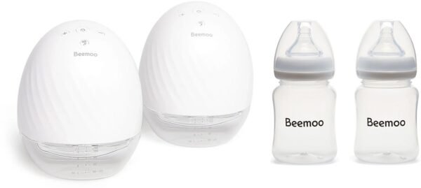 Beemoo CARE Wearable Elektrisk Brystpumpe Dobbelt inkl. Modermælksflaske 180 ml 2-pak