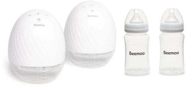 Beemoo CARE Wearable Elektrisk Brystpumpe Dobbelt inkl. Modermælksflaske 240 ml 2-pak