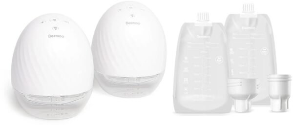 Beemoo CARE Wearable Elektrisk Brystpumpe Dobbelt inkl. Modermælksposer 180 ml 30-pak