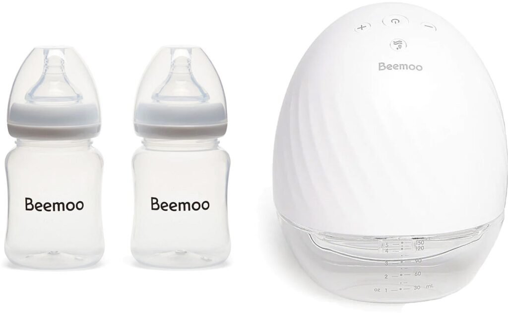 Beemoo CARE Wearable Elektrisk Brystpumpe Single inkl. Modermælksflaske 180 ml 2-pak