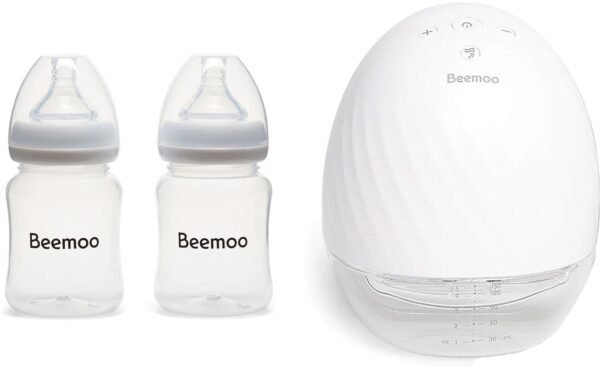 Beemoo CARE Wearable Elektrisk Brystpumpe Single inkl. Modermælksflaske 180 ml 2-pak