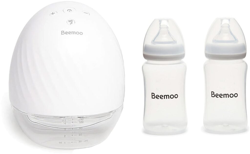 Beemoo CARE Wearable Elektrisk Brystpumpe Single inkl. Modermælksflaske 240 ml 2-pak