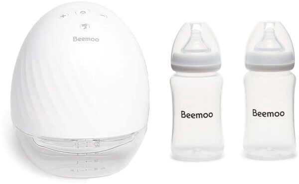 Beemoo CARE Wearable Elektrisk Brystpumpe Single inkl. Modermælksflaske 240 ml 2-pak