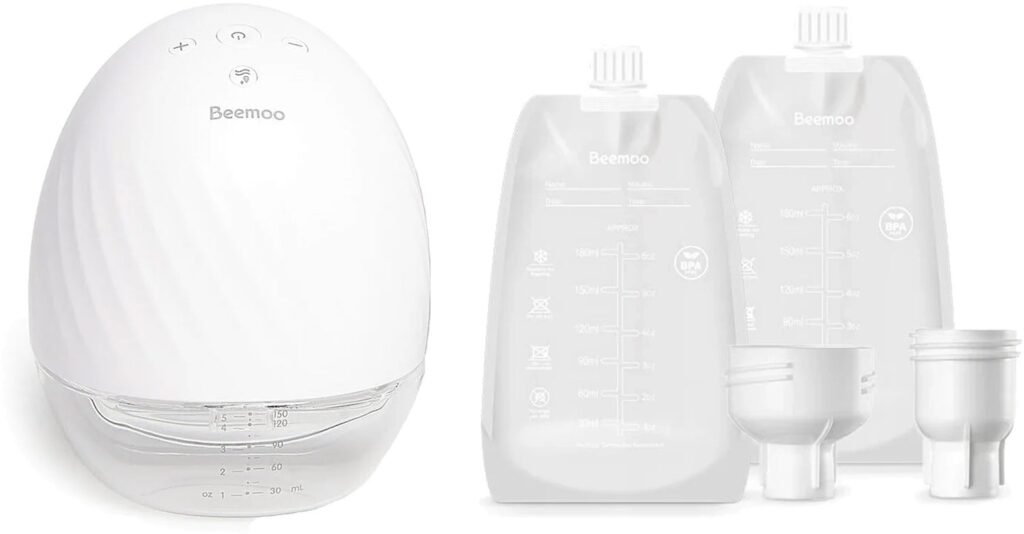Beemoo CARE Wearable Elektrisk Brystpumpe Single inkl. Modermælksposer 180 ml 30-pak