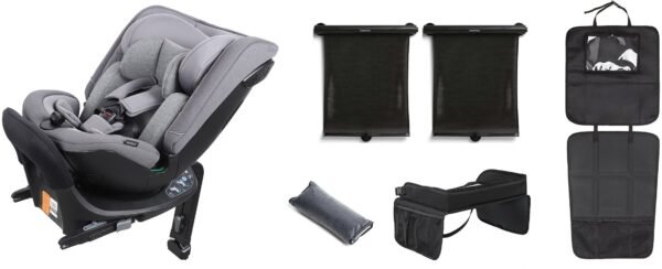 Beemoo Rotate i-Size Vendbar Autostol inkl. Tilbehør, Mineral Grey