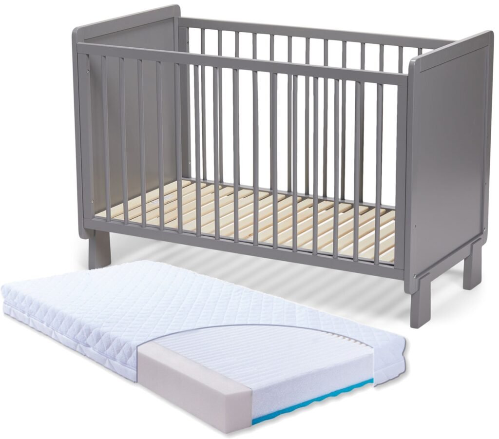 JLY ALMA Heaven Tremmeseng med Babymatex Madras Carpathia 60x120, Grå