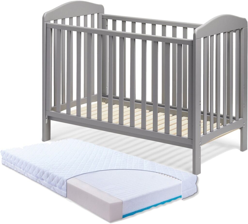 JLY ELLA Dream Lux Dropside Tremmeseng, Grå & BabyMatex Madras