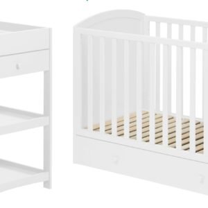 JLY Lux Tremmeseng 120x60 inkl. Puslebord, Hvid