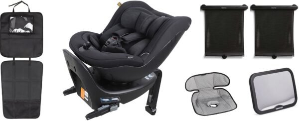 Beemoo Reverse i-Size Bagudvendt Autostol inkl. Tilbehør, Black Stone