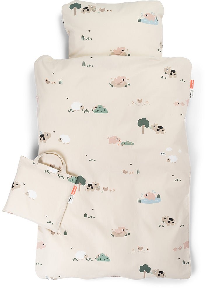 Done By Deer Sengesæt Tiny Farm 70x100 Tremmeseng, Sandfarvet