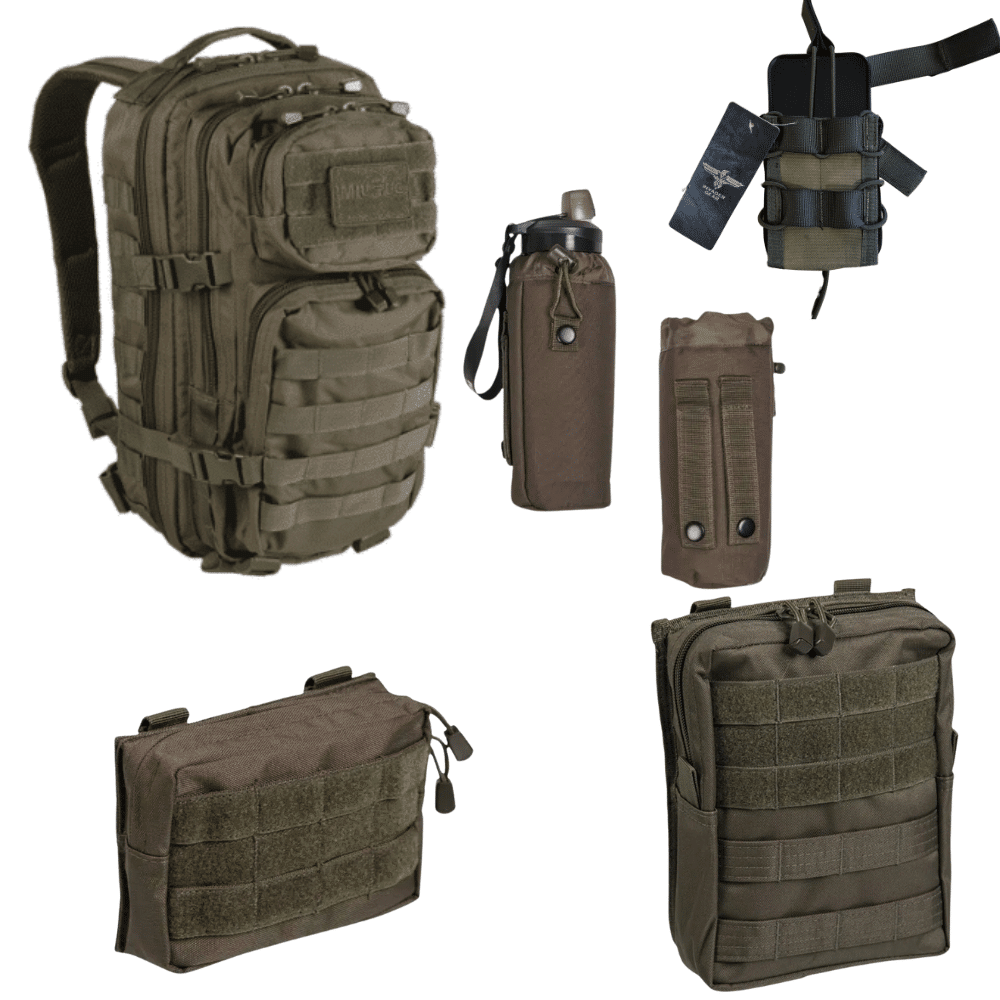 Grøn skoletaske stort pakketilbud med tilbehør 4-9 klasse