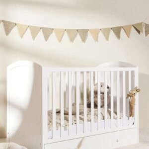 JLY ALVA Lux Tremmeseng m. Skuffer, Hvid & BabyMatex Madras