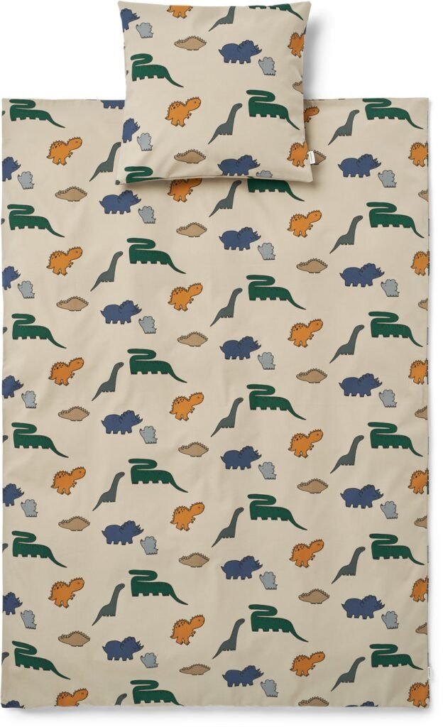 LIEWOOD Carmen Sengesæt 70x100 Tremmeseng, Dinosaurs/Mist
