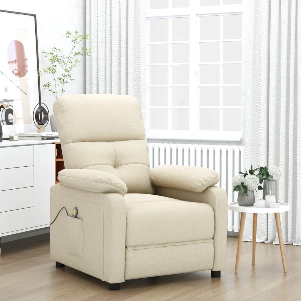 Massagestol stof cremefarvet