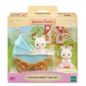Sylvanian Families Sæt Chokoladekanin-tvillinger (barnevogn)