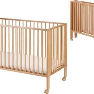 tiSsi Sammeklappelig Tremmeseng med Madras, Beige